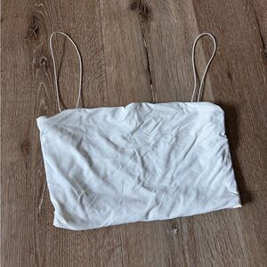 Meshki White Cropped Spaghetti Strap Tank Top Size XS